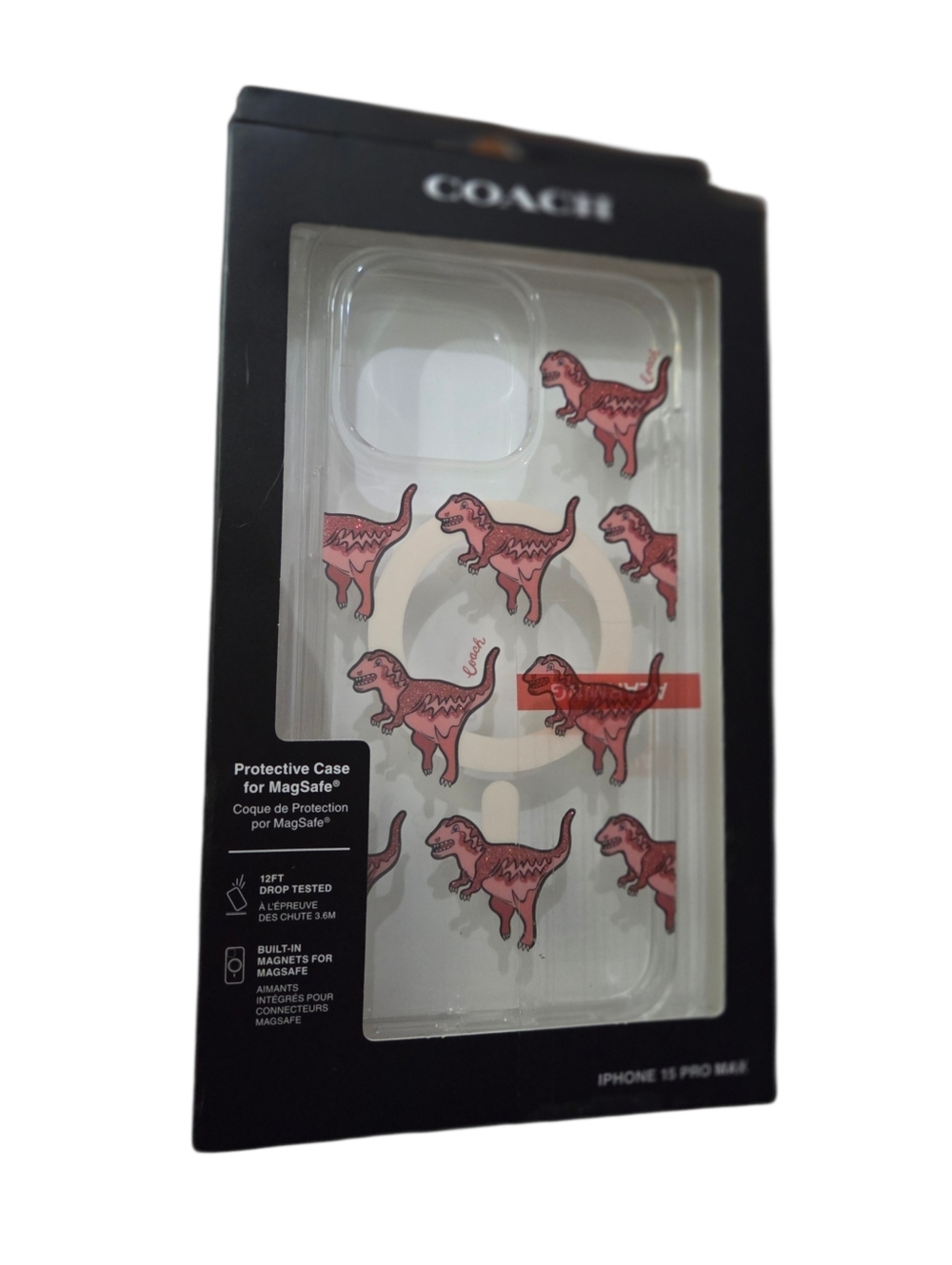 COACH - NEW Rexy Glitter Dinosaur iPhone 15 Pro Max w/Protective MagSafe